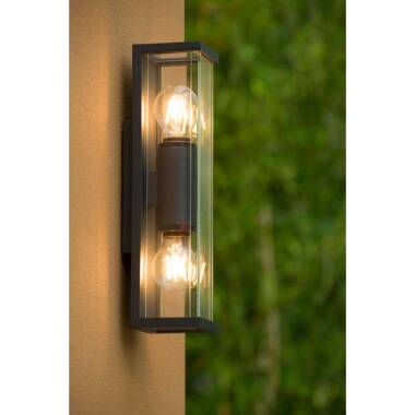 Image of Lucide Claire Mini Half Lantern Outdoor Twin Wall Light