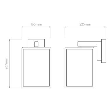 Image of Astro Box Outdoor Hanging Lantern Wall Light