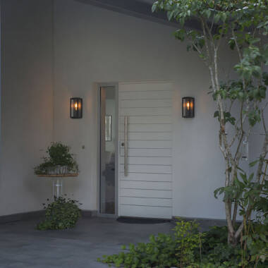 Image of Konstsmide Carpi Mini Half Lantern Outdoor Wall Light