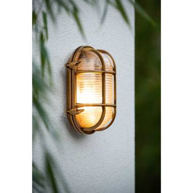 Image of Lucide Dudley Oval Outdoor Flush Wall Light
