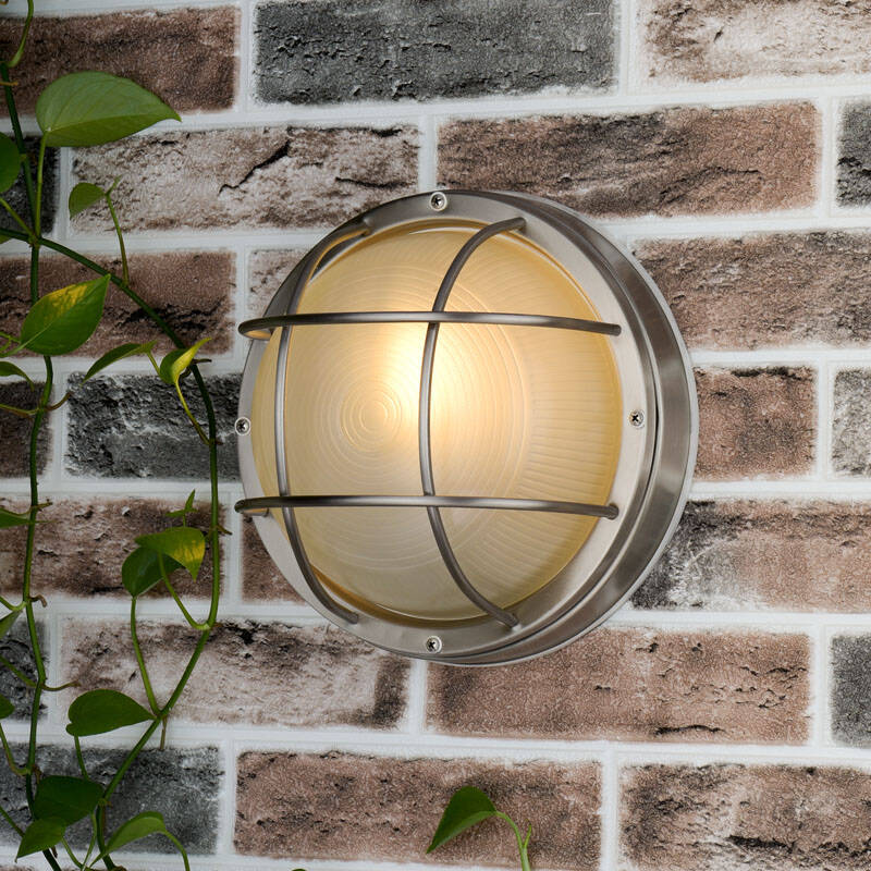 Image of Dar Salcombe Stainless Steel Outdoor Wall Light
