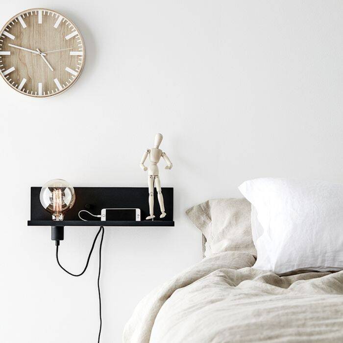 Image of Multi Shelf and Wall Light with Plug & USB Charging Port