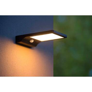 Image of Lucide Basic Solar LED Outdoor Wall Light with Motion Sensor