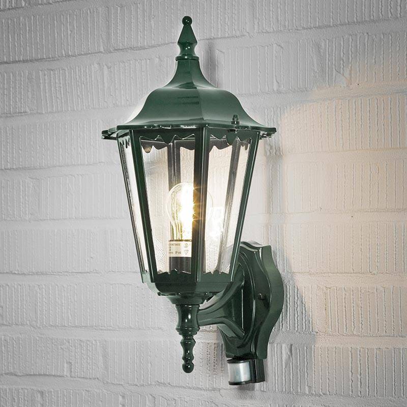 Image of Konstsmide Firenze Outdoor Lantern Wall Light with PIR Sensor
