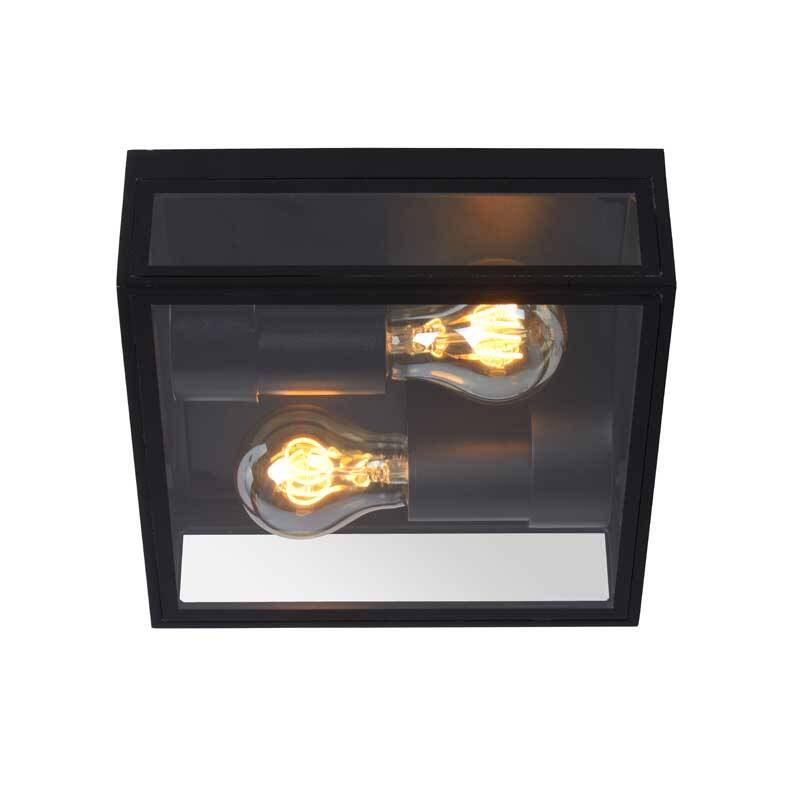 Image of Lucide Dukan 2 Light Half Lantern Outdoor Flush Light