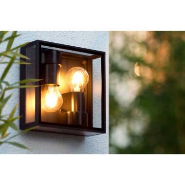 Image of Lucide Dukan 2 Light Half Lantern Outdoor Flush Light