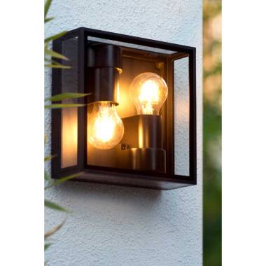 Image of Lucide Dukan 2 Light Half Lantern Outdoor Flush Light