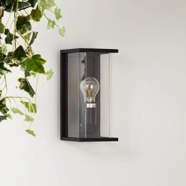 Image of Searchlight Ashby Half Lantern Outdoor Wall Light with Dusk to Dawn Sensor