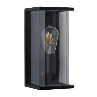 Image of Searchlight Ashby Half Lantern Outdoor Wall Light with Dusk to Dawn Sensor