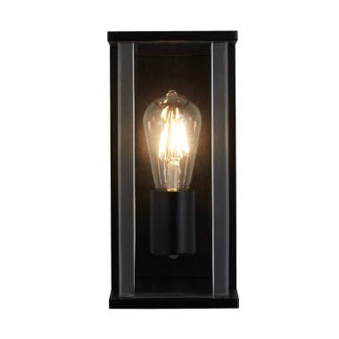 Image of Searchlight Ashby Half Lantern Outdoor Wall Light with Dusk to Dawn Sensor