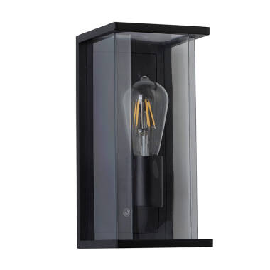 Image of Searchlight Ashby Half Lantern Outdoor Wall Light with Dusk to Dawn Sensor