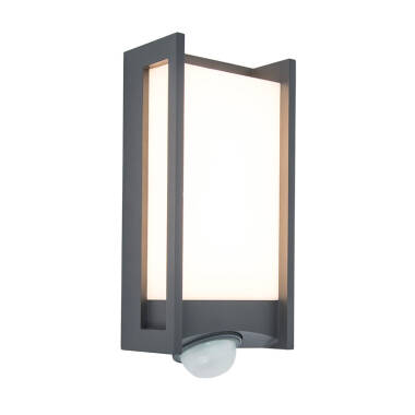 Lutec Qubo LED Outdoor Flush Wall Light with PIR Sensor