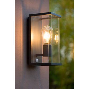 Lucide Claire Half Lantern Outdoor Wall Light with PIR Sensor