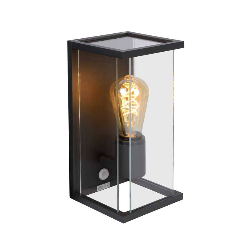 Image of Lucide Claire Half Lantern Outdoor Wall Light with PIR Sensor