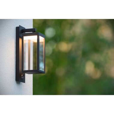 Image of Lucide Clairette LED Outdoor Wall Light with PIR Sensor