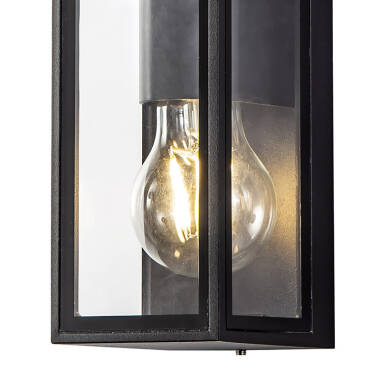 Image of Columbus Half Lantern Outdoor Twin Wall Light