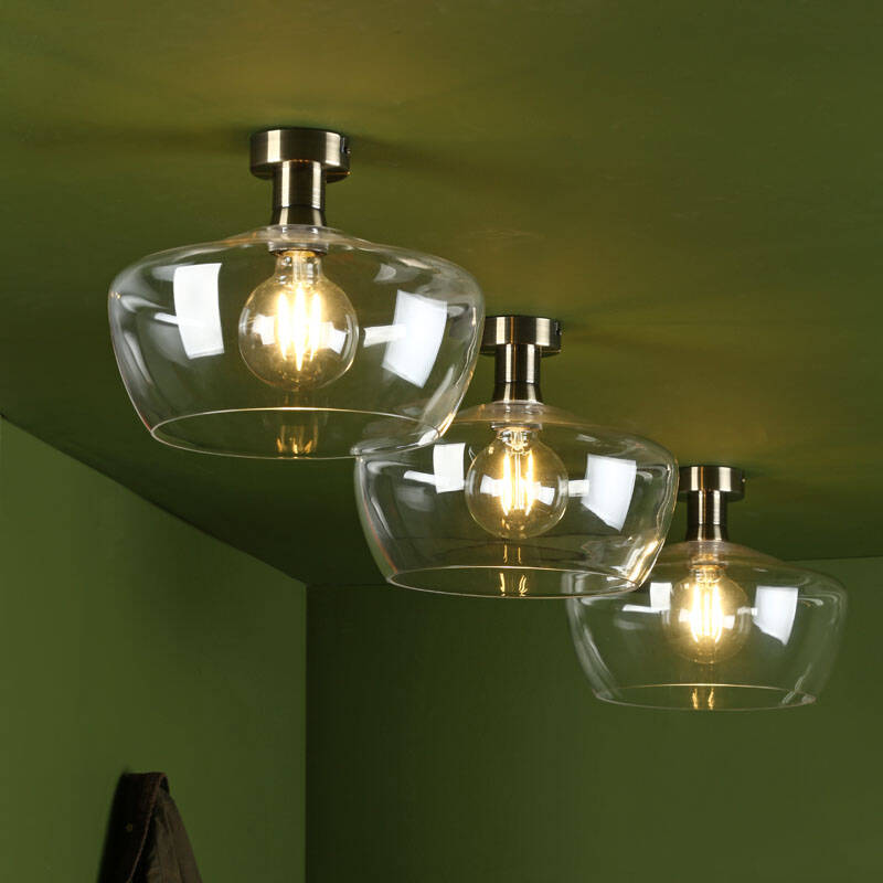 Image of Dar Fidella Glass Ceiling Pendant Shade