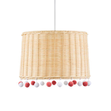 Image of Glow Rattan Pom Pom Ceiling Pendant Shade