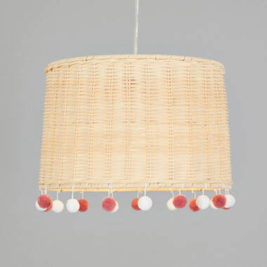 Image of Glow Rattan Pom Pom Ceiling Pendant Shade