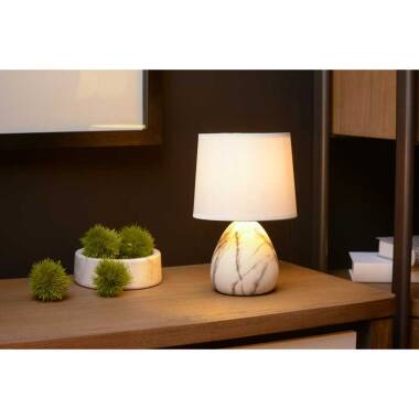 Image of Lucide Marmo Ceramic Table Lamp