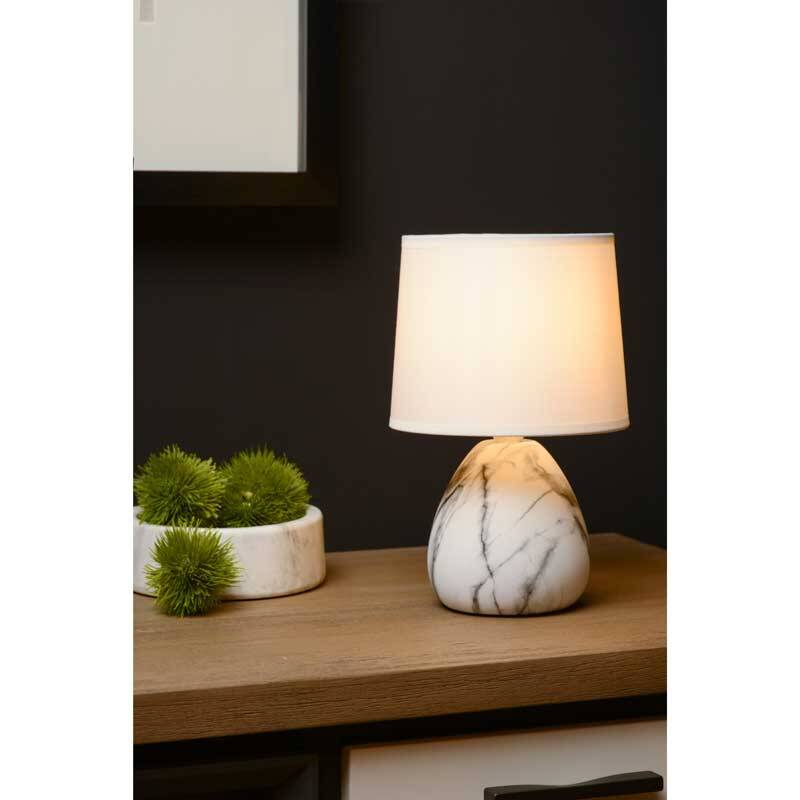 Image of Lucide Marmo Ceramic Table Lamp