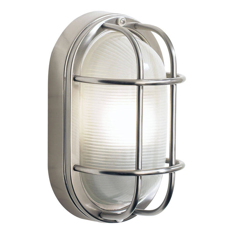 Image of Dar Salcombe Stainless Steel Outdoor Wall Light
