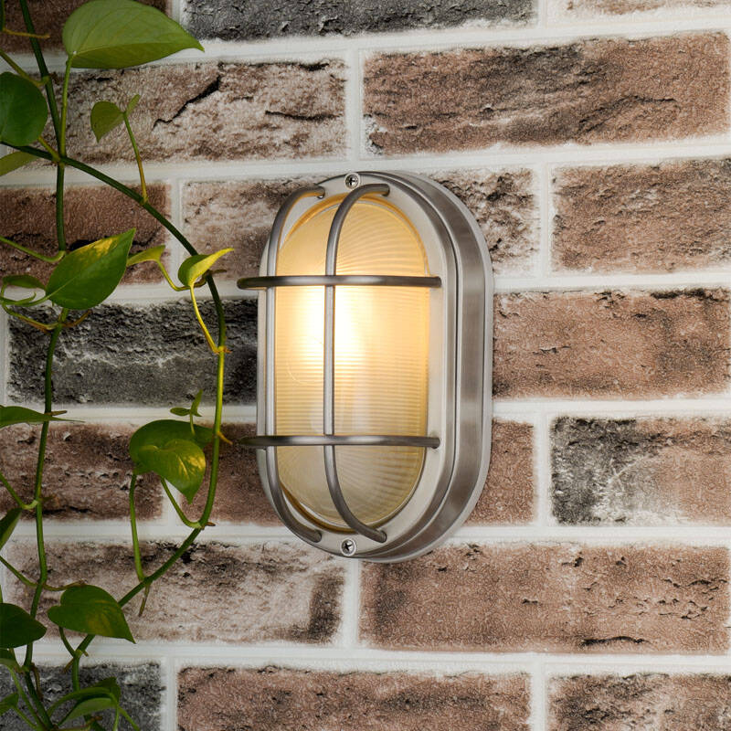 Image of Dar Salcombe Stainless Steel Outdoor Wall Light