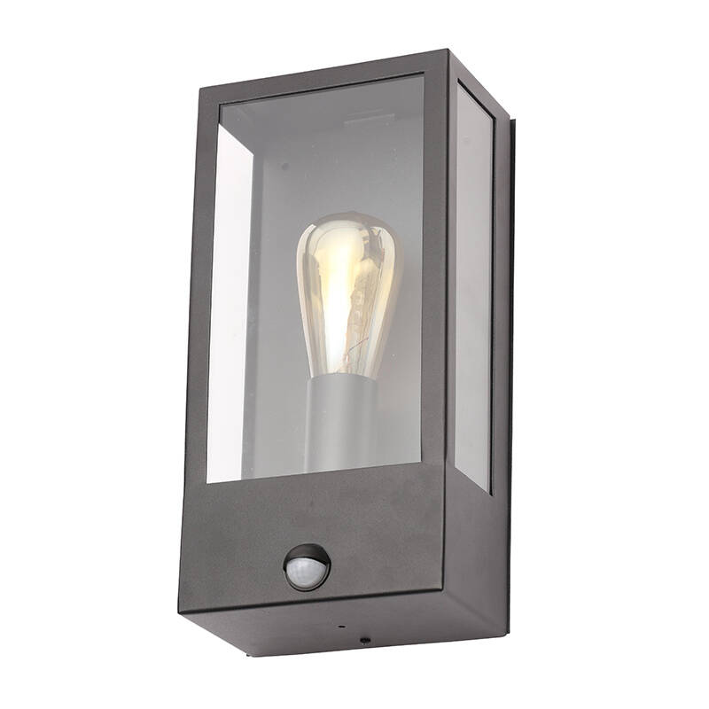 Image of Forum Minerva Half Lantern Outdoor Wall Light with PIR Sensor