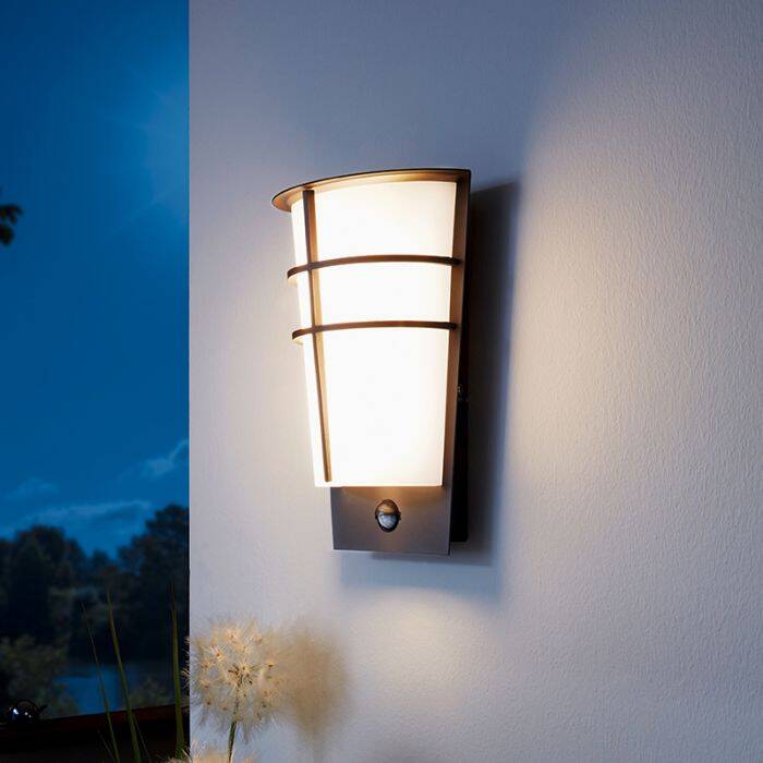 Image of Eglo Breganzo LED Outdoor Wall Light with PIR Sensor