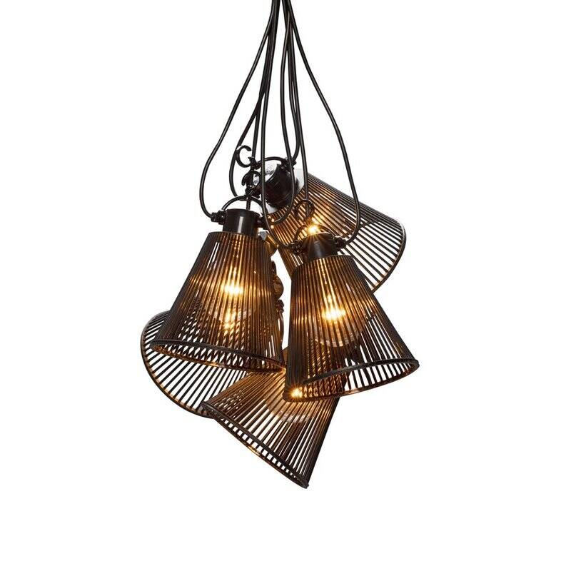 Image of Konstsmide 9.15M Amber LED Cage Shade Festoon Lights - 10 Light Starter Set