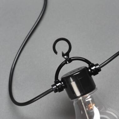 Image of Konstsmide 9.15M Amber LED Cage Shade Festoon Lights - 10 Light Starter Set