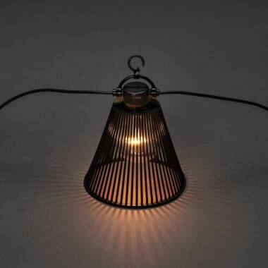 Image of Konstsmide 9.15M Amber LED Cage Shade Festoon Lights - 10 Light Starter Set