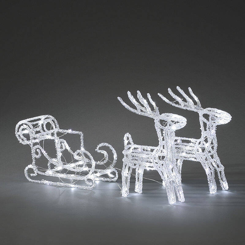 Image of Konstsmide Christmas LED Reindeers & Sledge Feature Light