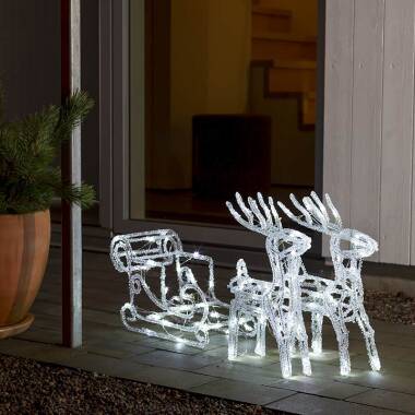 Image of Konstsmide Christmas LED Reindeers & Sledge Feature Light