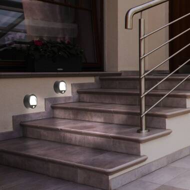 Image of Edit Amarillo LED Battery Operated Outdoor Flush Light with PIR Sensor