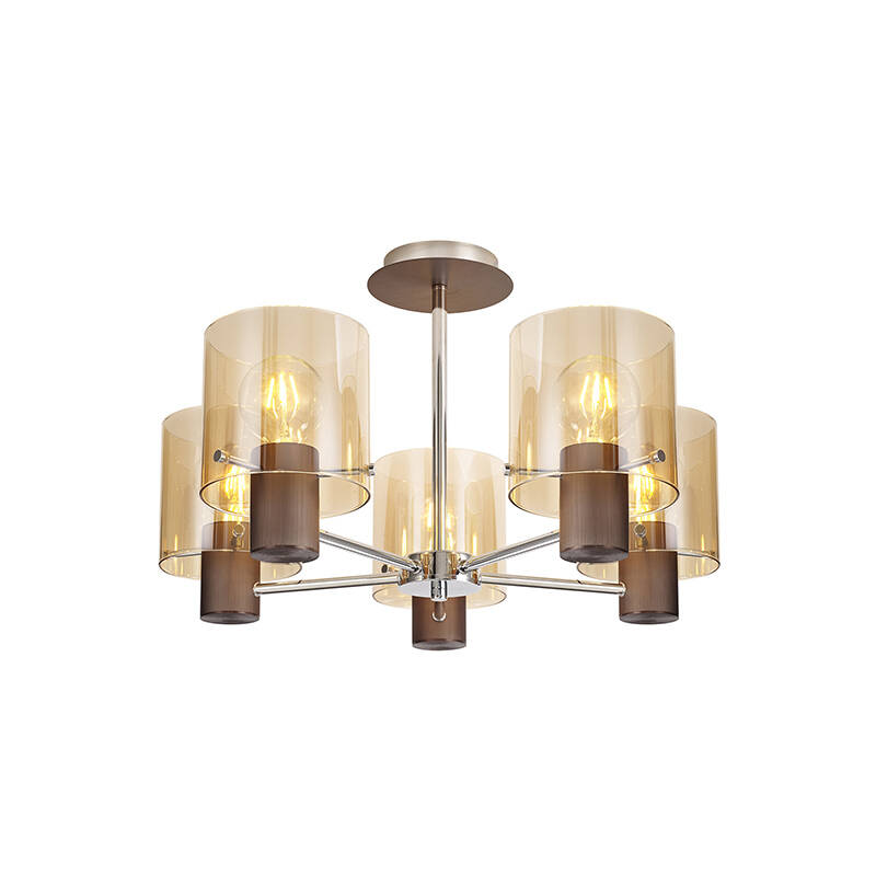 Image of Jene 5 Arm Semi-Flush Ceiling Light