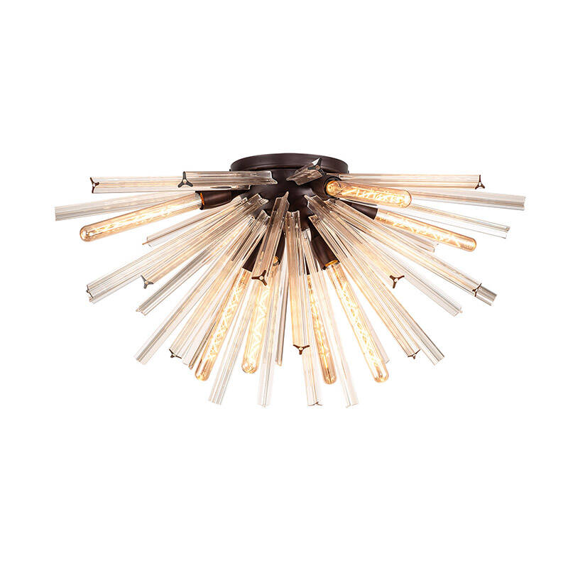 Image of Woxsall Glass Flush Ceiling Light