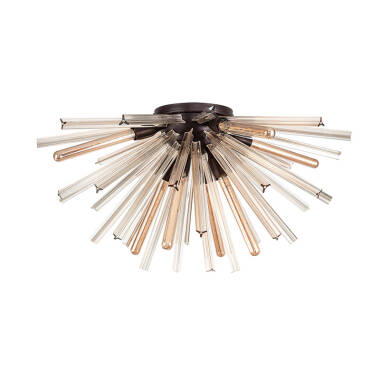 Image of Woxsall Glass Flush Ceiling Light