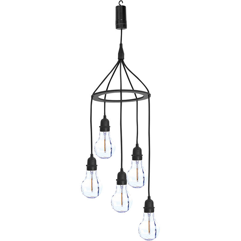 Image of Spiral Battery Operated LED Feature Cluster Pendant Light - 5 Lights