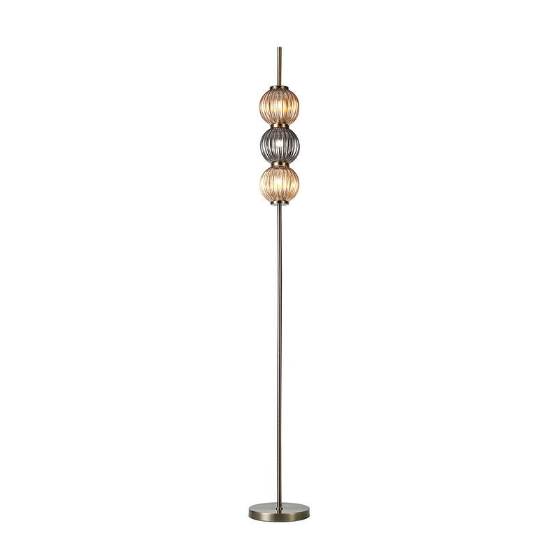 Image of Cairo 3 Light Glass Floor Lamp