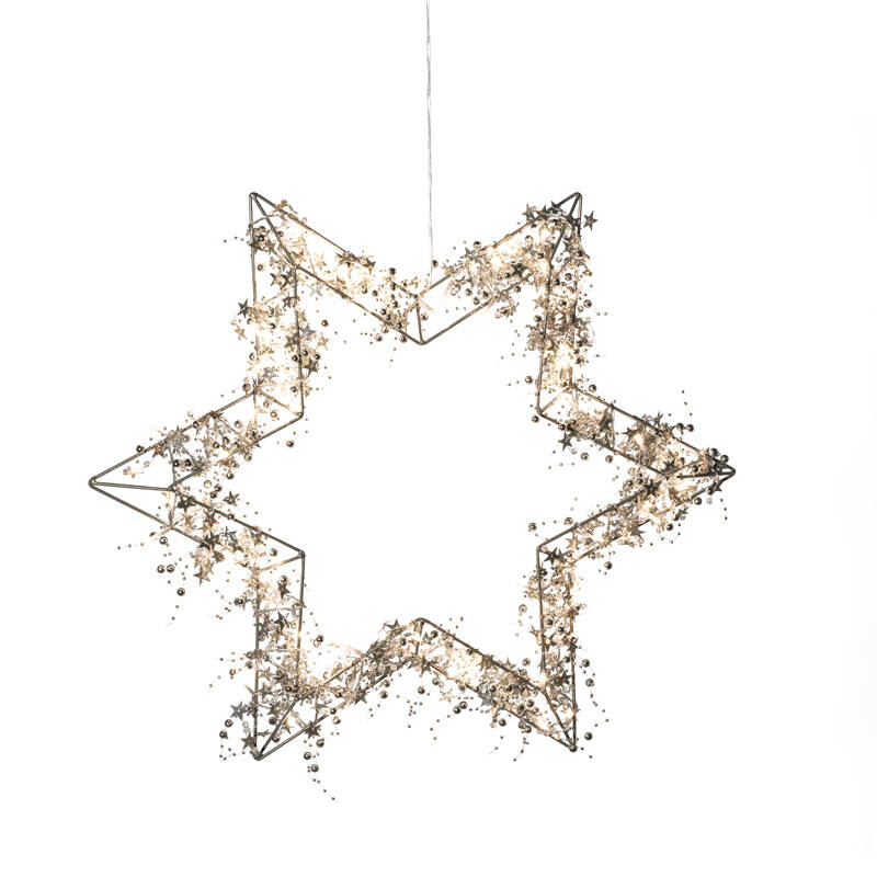 Image of Konstsmide Christmas 60cm LED Star Wreath Decoration