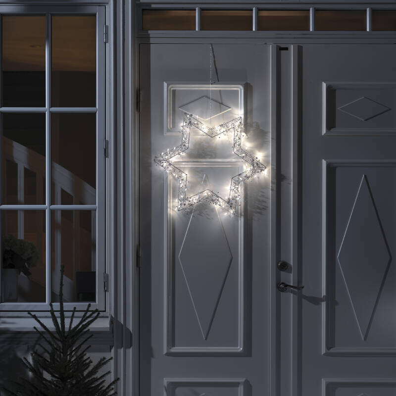 Image of Konstsmide Christmas 60cm LED Star Wreath Decoration