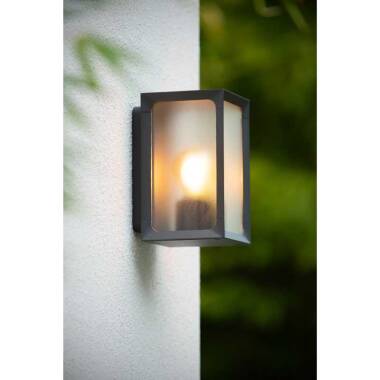 Image of Lucide Cage Half Lantern Outdoor Wall Light