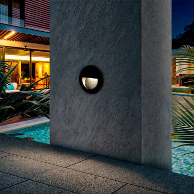 Image of Edit Wabi 3W Round LED Recessed Outdoor Wall Light