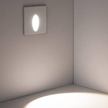 Image of Edit Wabi 3W Square Oval LED Recessed Outdoor Wall Light