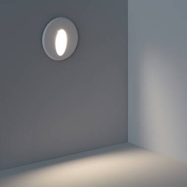 Image of Edit Wabi 3W Round LED Recessed Outdoor Wall Light