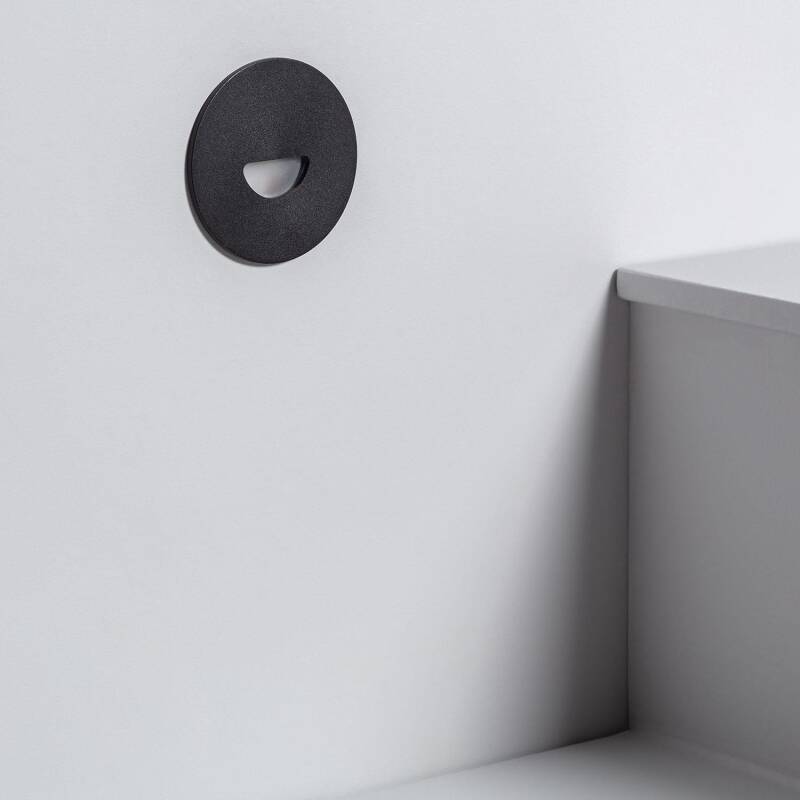 Image of Edit Guell 2W Round Aluminium LED Recessed Wall Light IP65