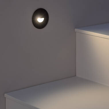 Image of Edit Guell 2W Round Aluminium LED Recessed Wall Light IP65