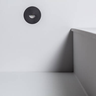 Image of Edit Guell 2W Round Aluminium LED Recessed Wall Light IP65