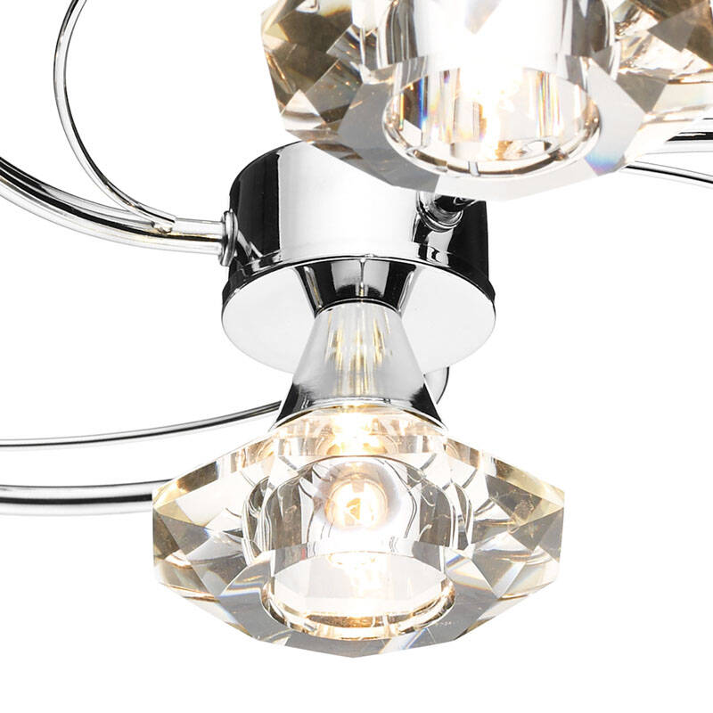 Image of Dar Luther 4 Arm Semi-Flush Ceiling Light